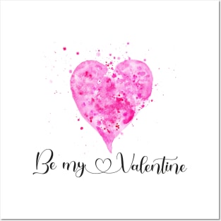 Be my Valentine pink hart Posters and Art